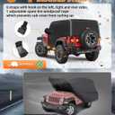 Waterproof Cab Covers Fit for Wrangler 2007-2025 JK JL 2 Door, Scratchproof Inner Cotton Car Cover with Driver Door Zipper Windproof Straps All Weather UV Protection