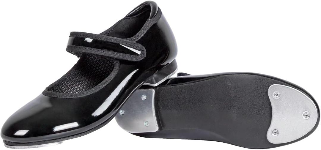 Asyusyu PU Leather Tap Dance Shoe for Girls, Black, 1, Little Kid Asyusyu PU Leather Tap Dance Shoe for Girls, Black, 1, Little Kid