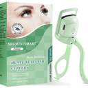 Heated Eyelash Curler, Fast 5s Heat up, 24 Hours Long Lasting, Rechargeable Electric Lash Curler, Temperature Control, Safe Anti-Burn Eye Lash Curler, Quick Natural Curling Lashes (Green)
