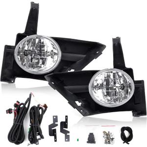 Fog Lights for 2005 2006 CRV Clear Lens Driving Bumper Fog Lamp Assenbly with Wiring Harness FL7037