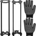 Loyanger 2Pcs Basin Wrench Set, 7 Sizes Universal Under Sink Plumbers Tool with Four-Jaw Hex Wrench, Multifunctional Sink Wrenches for Kitchen Bathroom Most Screws & Threads(COLOR:Black)