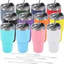 Dongni 30 oz Tumbler with Lid and Straw, Stainless Steel Tumblers Bulk, Insulated Vacuum Double Wall Travel Coffee Mug, Durable Powder Coated Tumbler CupsMix 12 pack