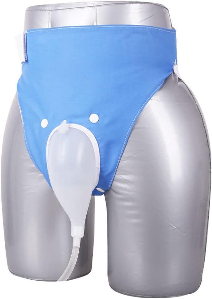 Urine Collection Bag Condom Catheters for Men Reusable Portable Silicone Urinal with 2 Urine Catheter Bags (Elderly Men-Blue)