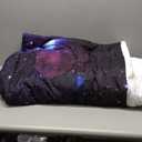 Twin Size Bedroom Comforter Set with 1 Pillowcase, Purple Blue Outer Space Galaxy Planet Themed, Bedding Decor Universe Sun Nebula Starry Night Sky Soft Cozy Bed Set for Kids and Adults