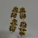 uxcell 4Pcs Rhinestone Crystal Applique, Rhinestone Iron on Patch, Hot Fix Crystal Sewing Applique for Bridal Sash Wedding Dress Shoes Bags, Yellow (8 x 4cm / 3.15" x 1.57" (L x W))