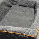 Dog Car Seat for Medium/Large Dog Booster Seat Under 60 lbs or 2 Small Dogs, Multi-Functional Pet Car Seat with Thick Cushion, 2 Safety Leashes (Gray)