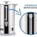 SYBO Commercial Grade Stainless Steel Percolate Coffee Maker Hot Water Urn for Catering, 50-Cup 8 L, Grey