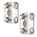 Barcaloo Self Closing Cabinet Hinges Satin Nickel, 20 Pack - 1/2 Inch Overlay 3/4 Inch Frame Semi Wrap Kitchen Cabinet Door Hinge Hardware