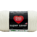 Red Heart Super Saver White Yarn - 3 Pack of 198g/7oz - Acrylic - 4 Medium (Worsted) - 364 Yards - Knitting/Crochet 2 White, 1 Blue