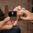 6 Pcs Square Wooden Ring Boxes for Wedding Ceremony Mini Engagement Gift Holder Single Slot Small Storage Box (Black)
