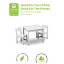 Delta Children MySize Kids Wood Table and Chair Set (2 Chairs Included) - Ideal for Arts & Crafts, Snack Time, & More - Greenguard Gold Certified, Bianca White, 3 Piece Set