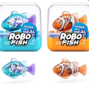 Robo Fish Robotic Swimming Fish (Teal + Orange) by ZURU Water Activated, Changes Color, Comes with Batteries,  (2 Pack)