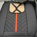 Tomatoman Toyota Tacoma Rear Seat Covers 2005-2024 2025 TRD Sport Off Road Limited SR5 V6 Crew Double Extended Cab Truck Airbag Compatible Back Car Cushions with Faux Leather(Rear Seat/ Black-Red)