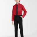 Boys Dress Shirts Long Sleeve, Boys Button Down Shirt Wrinkle-Free for Formal & Casual (Not Tie)
