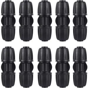 10 Pack 1/2 Inch Drip Irrigation Coupling Connectors (1/2" ID x 0.65" OD) - 1/2'' Drip Line Anti-Drop Barbed Locked Straight Connectors for 1/2 Inch Drip Tubing Garden Irrigation System