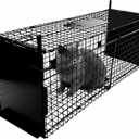 Thealyn Animal Cage Trap 32 X 13 X 10 inch Double Door Animal Cage Trap Metal Trap Cage Humane Live Animal Trap for Rabbits, Stray Cat, Squirrel, Raccoon, Mole, Gopher, Opossum