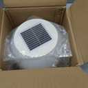 OSALADI 200MM Led Solar Post Light Outdoor Round Ball Landscape Light for Exterior House Garden Yard Patio Fence Deck, White, Random Base