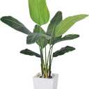 HAIHONG Bird of Paradise Plant Artificial 5ft,Faux Plants Indoor with White Planter,Fake Tree with Lifelike Leaves,The Perfect Indoor Silk Floor Plant for HomeHallway and Office Decor