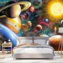 PYFFYP- Color Planet Wallpaper Ceiling wall murals for Kids Room(Not Peel and Stick) (157" x 102", P024)