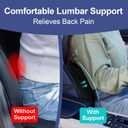 BYMECOST Lumbar Support Pillow for Car, Memory Foam Car Seat Back Support Pillow for Driving, Back Cushion with Strap for Pain Relief, Ergonomic Back Cushion for Office Chair, Wheelchair (Black)