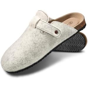 KEMISANT Women Clogs Mules Sandals Slippers Fleece Lined Upper Unisex,Memory Foam Cushioned Cork-Footbed 41