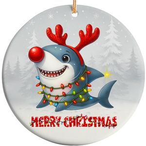 2025 Christmas Ornament  Shark Ornament, Ocean Lover Christmas Tree Decoration, Unique Marine Life Keepsake Gift