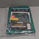 8' x 10' Dual-Sided Heavy-Duty Tarp  10 Mil Tear-Resistant Green & Black Cover with Reinforced Edges and Anti-Rust Grommets