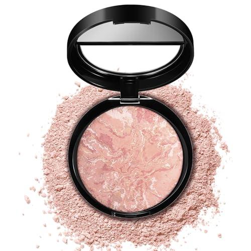 Baked Luminous Pressed Powder–Glow-Infused Foundation,Highlighter & Setting Powder in One–Color-Correcting,Oil-Control,Long-Lasting Coverage for All Skin Tones 02