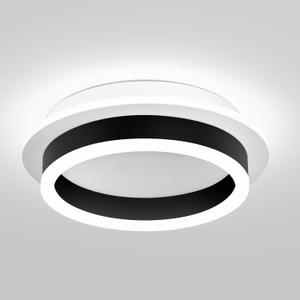 Round Modern LED Flush Mount Ceiling Lamp, 24W LED Light Fixture, Black Small Hallway Ceiling Light for Dining Room, Bedroom, Kitchen, Bathroom, Entryway Lighting (Cool White, 6000K)