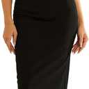 HTZMO Women Elegant Summer Bodycon Maxi Dress Halter Neck Formal Wedding Guest Cocktail Party Long Dresses (Black, XS)