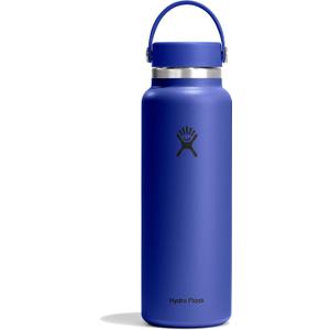 Hydro Flask Water Bottle - Insulated Stainless Steel - Wide Mouth Flex Lid, Non Spill, Leakproof and Refillable in 40 Oz Capri Blue