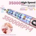 Cordless Nail Drill 35000RPM, Portable Electric Nail File for Acrylic Gel Nails, Professional Manicure Pedicure Kit, Rechargeable Pedicure Tools for feet with LCD Display, Low Noise Low Vibration