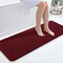 OLANLY Bathroom Rugs 47x17, Extra Soft Absorbent Chenille Bath Rugs, Rubber Backing Quick Dry, Machine Washable Bath Mats for Bathroom Floor, Tub and Shower, Home Decor Accessories, Burgundy