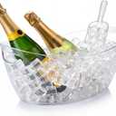 OBTANIM Clear Acrylic Ice Buckets Large Champagne Drink Cooler Storage Ice Tub with Scoops for Beer Cocktails Wine Beverage Home Parties Bar Cooling Supplies