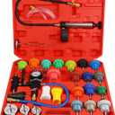 Yonligonju 28pack Universal Radiator Pressure Leak Tester Kit, Automotive coolant Pressure Tester kit for Motorcycle Car Truck (Red)
