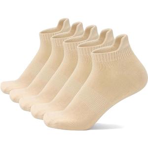 SERISIMPLE Thin Viscose Bamboo No Show Sock Men Low Cut Socks Odor Resistant Breathable Sock 5 Pairs (Large, Navy Blue)