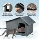 Weatherproof Heated Cat Houses for Outdoor Cats - Insulated Cat Shelter for Winter with Thermostatic Heating Pad and Escape Door, Warm Outside Pet House Gift for 1-2 Feral Cats (Medium)