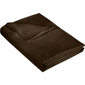 400 Thread Count 100% American Grown Cotton Chocolate Flat Sheet Only - Cooling Sheets - Luxury Sateen Weave - Queen Size Flat Sheet Sold Separately - Super Soft Cotton Top Sheets (Queen, Hazel Nut)