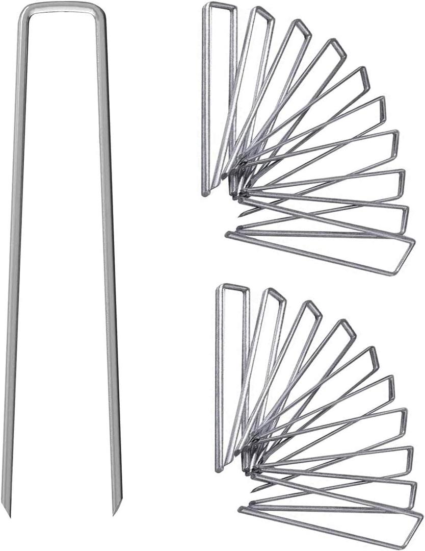 12 Inch Galvanized Garden Landscape Staples Stakes, 25 50 100 PCS Anti-Rust Garden Staples U-Shaped Landscape Pins for Secure Lawn Fabric (25, 12 Inch) 12 Inch Galvanized Garden Landscape Staples Stakes, 25 50 100 PCS Anti-Rust Garden Staples U-Shaped Landscape Pins for Secure Lawn Fabric (25, 12 Inch)