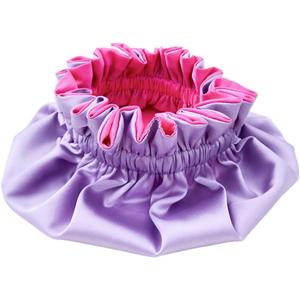 AKISS Baby Infant Newborn Toddler Satin Silk Hair Bonnet for Baby Girl Boy Sleeping Kids Cap Hat (0-3 Months, Fuchsia + Lavender)