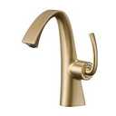 CHALIRS Bathroom Faucets Brushed Gold, Single Handle Brass Basin Faucet for Sink 1 Hole or 3 Holes, High Arc Bathroom Sink Faucet with 9.5 Inches Deckplate, Vanity Vessel Sink Faucet Mixer Tap