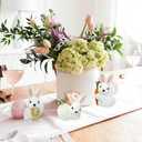 naturevibe Sisal Baby Bunny Easter Decorations,Set of 3 White Easter Bunny Family for Home Decorations or Seasonal Parties,Cute Rabbit Decor as Decorative Farm Animals for Spring Decor