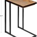 Kate and Laurel Lockridge Industrial Modern Farmhouse Wood and Metal Sofa Foldable Side C-Table, Light Rustic Brown and Black