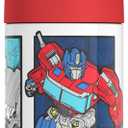 THERMOS FUNTAINER Water Bottle with Straw - 12 Ounce - Kids Stainless Steel Vacuum Insulated Water Bottle with Lid, Transformers