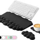 Ergonomic Wrist Rest for Computer Keyboard and Mouse, Cloud Keyboard Stand | Soft Memory Foam Keyboard Riser Holder with Wrist Pad, Easy Typing, Pain Relief, Comfort for Office, Work, Gaming - Black
