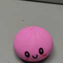 Dumpling Squishies, Large Dumpling Squishy, Mystery Jumbo DumplingSquishy,Food Steamer Stretchy Desk Toys, Cute Anxiety Relief Fidget Toy, Soft Squeeze Decompression Dough for Adults (Pink with Eyes)