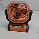Battery Powered Fan - 9-Inch Rechargeable Fan Portable, 20000mAh(60Hrs) Camping Fans for Tent, Auto Oscillation Cordless, Tent Fans for Camping with Remote/light, 4 Speeds, 4 Timing, Outdoor, Orange