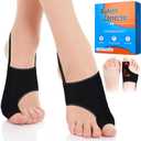 2PCS Bunion Corrector for Women & Men - Toe Alignment Corrector with Splint & Pads for Hallux Valgus Pain Relief, Comfortable Toe Separator for Day/Night Support, Anti Slip Big Toe Straightener(Black)