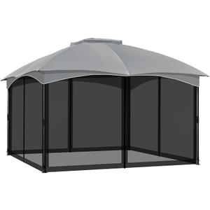 COWVIE Gazebo Replacement Netting Screen, 10' x 13' Universal Gazebo 4-Panel Mosquito Sidewalls with Double Zippers for Outdoor Patio (Only Netting)