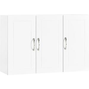 SoBuy Wall Cabinet Laundry Room, Medicine Cabinet for Kitchen Bathroom Garage, Wall Storage Cabinet with Adjustment Shelves, White FRG231-L-W